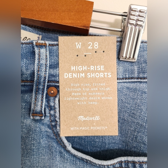 NWT Madewell Light Wash High-Rise Denim Shorts - Picture 4 of 5